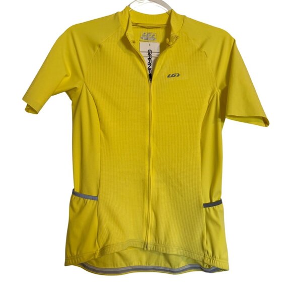 Garneau Women's Victory Size Large Cycling Bright Yellow Reflective NWT $100 Sho - Picture 1 of 5